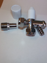 Lockshield Angled Nut & Tail c/w Drain Off