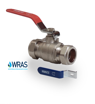 Red & Blue Lever Ball Valve C x C WRAS Approved