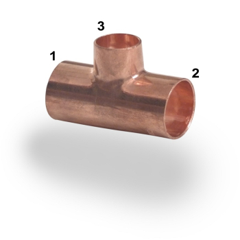 76mm x 76mm x 67mm End Feed Branch Reducing Tee 76mm x 76mm x 67mm End Feed Branch Reducing Tee