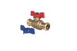 PRESS FIT 22mm Red/Blue T Hand Ball Valve
