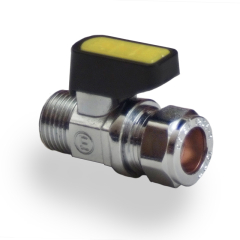 Straight Mini Ball Valve Compression x BSPT Male