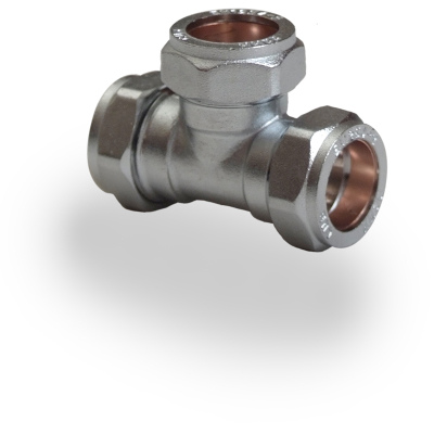 22mm Comp Chrome Equal Tee