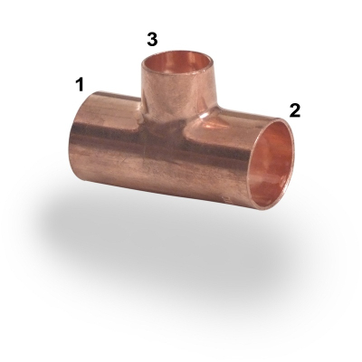 67mm x 67mm x 54mm End Feed Branch Reducing Tee